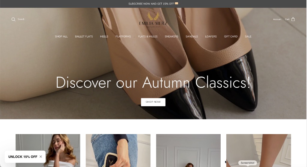 Emilia Merz - Custom Shopify Store Design